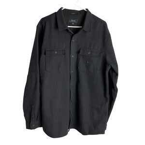 Roark Mens Nordsman Wool Blend Shirt Sz XL Blue Classic Fit Long Sleeve Snap Up